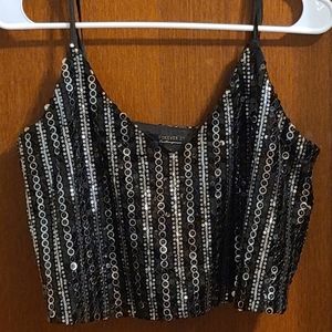 Sequined crop top